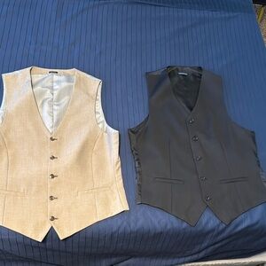 Men's Black and Tan Suit Vests